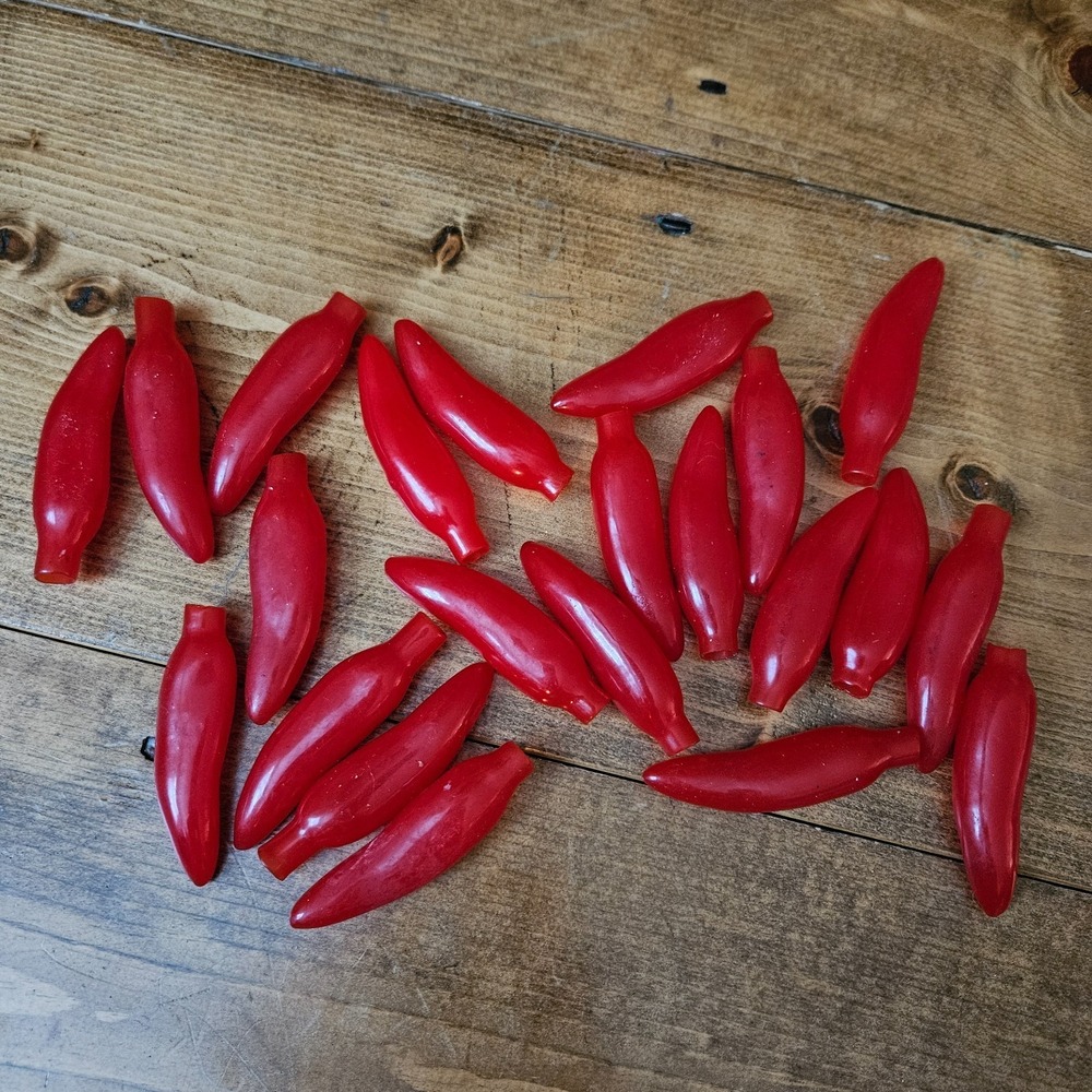Lot of‎ 22 Vintage Red Chili Pepper Plastic Light Covers Replacement Shades
